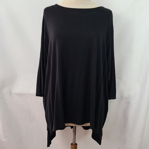Cyrus oversized dolman sleeve lattice back black tunic hilo nwt - Picture 2 of 5